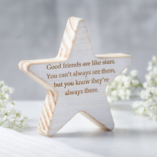 good friends wooden star keepsake
