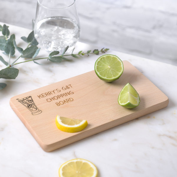 personalised gin & tonic chopping board