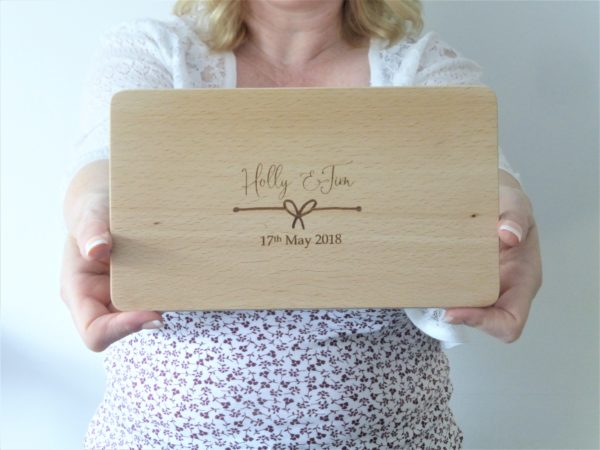 personalised retirement gift wooden serving board