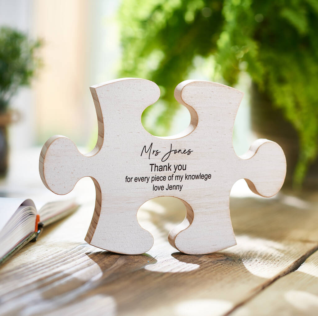 Puzzle Piece Teacher Gifts, Personalised Teacher Thank You Gifts