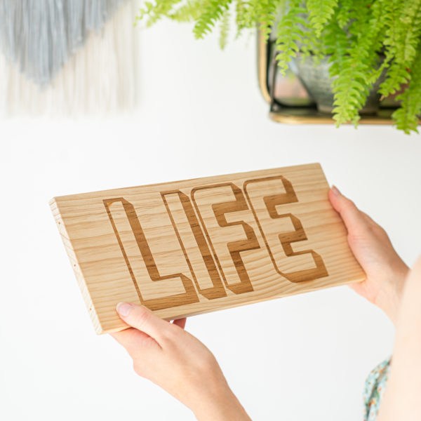 Personalised 'Life' Hanging Wooden Sign