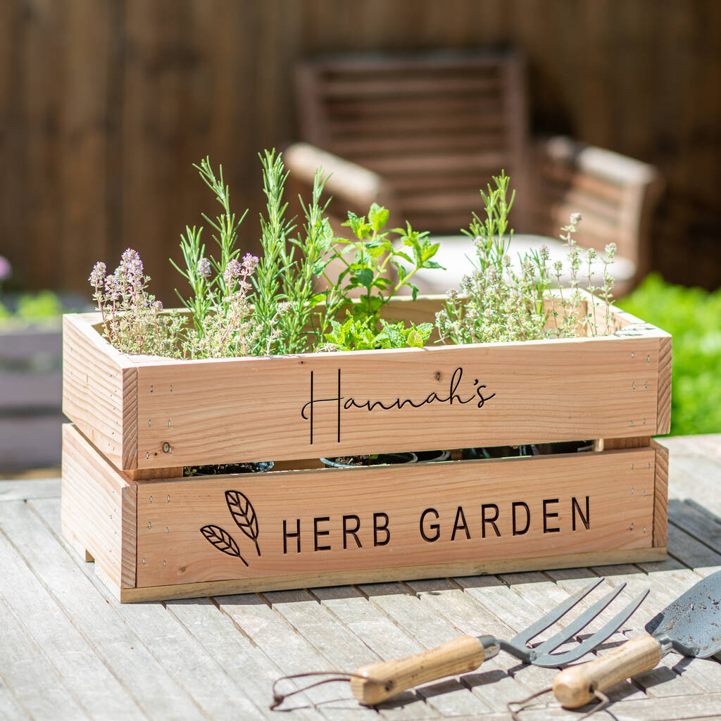 Image of Wooden herb planter